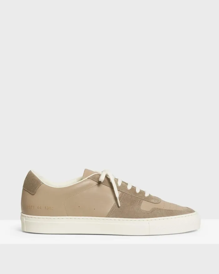 Men Theory Shoes Common Projects BBall LowTop Sneakers Tan