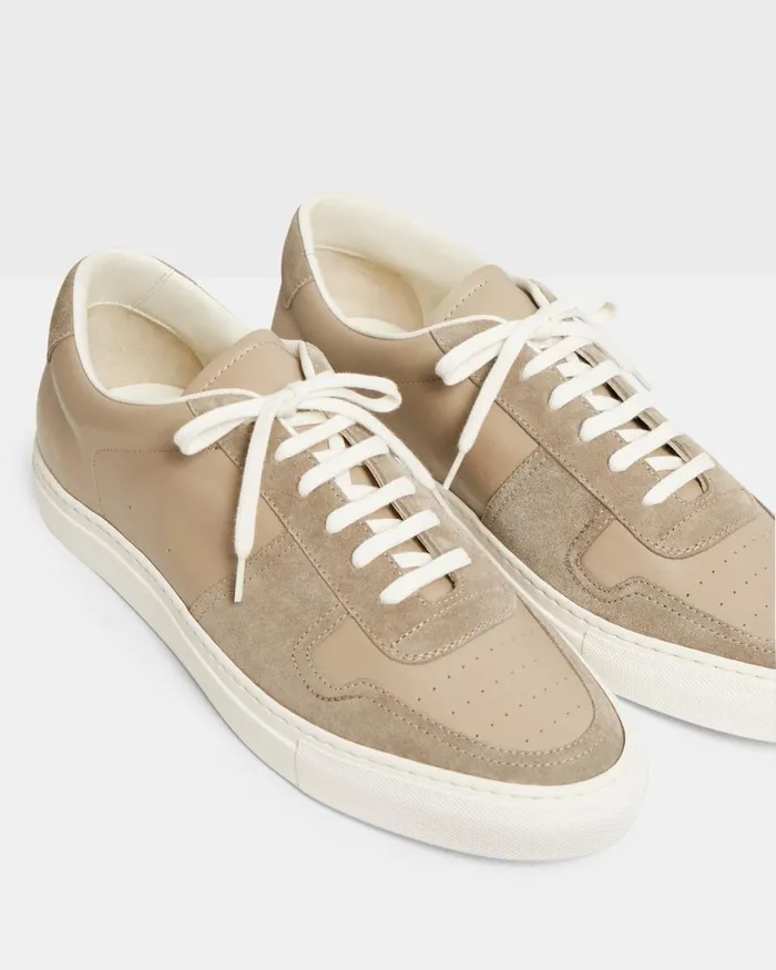 Men Theory Shoes Common Projects BBall LowTop Sneakers Tan