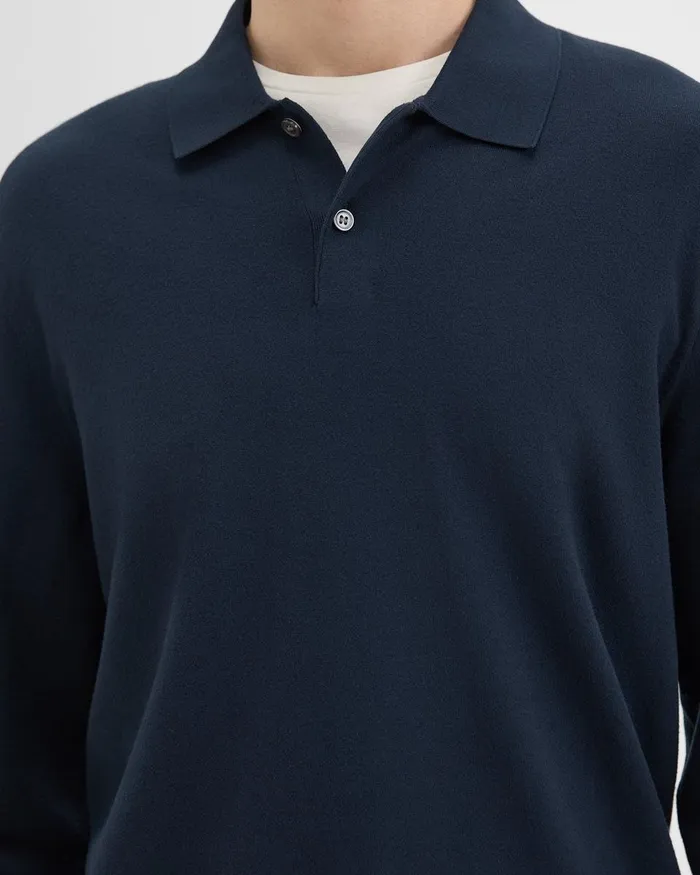 Men Theory TShirts Polos Goris LongSleeve Polo Shirt In Light Bilen Baltic