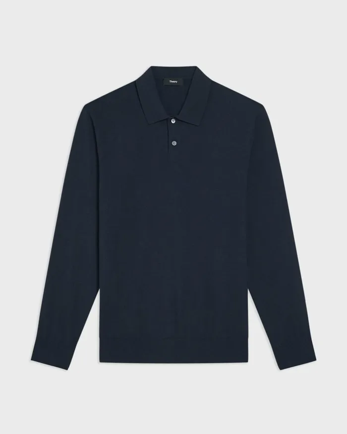 Men Theory TShirts Polos Goris LongSleeve Polo Shirt In Light Bilen Baltic