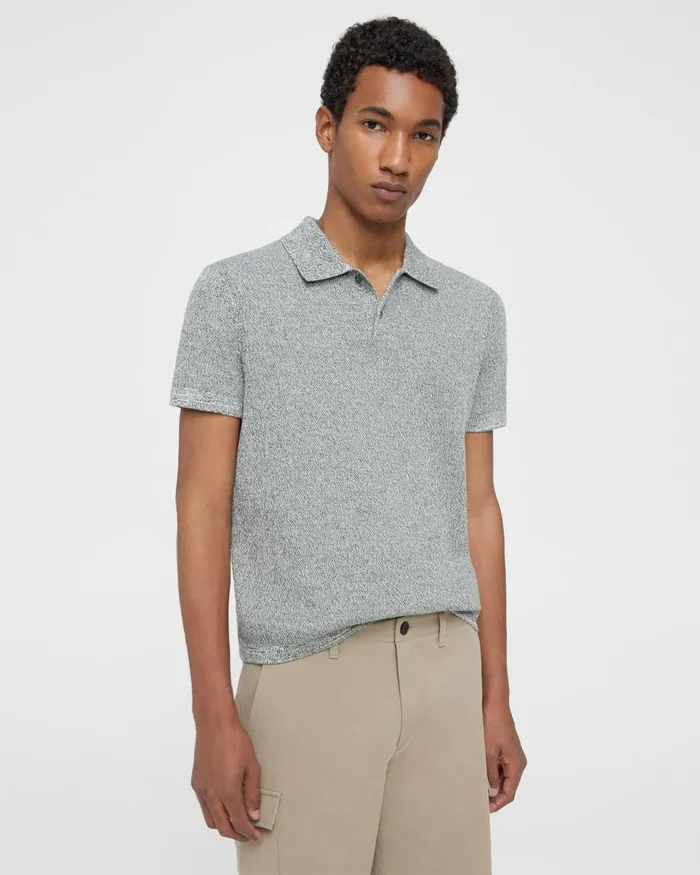 Men Theory TShirts Polos Nare Polo Shirt In Cotton Dark Oliveivory