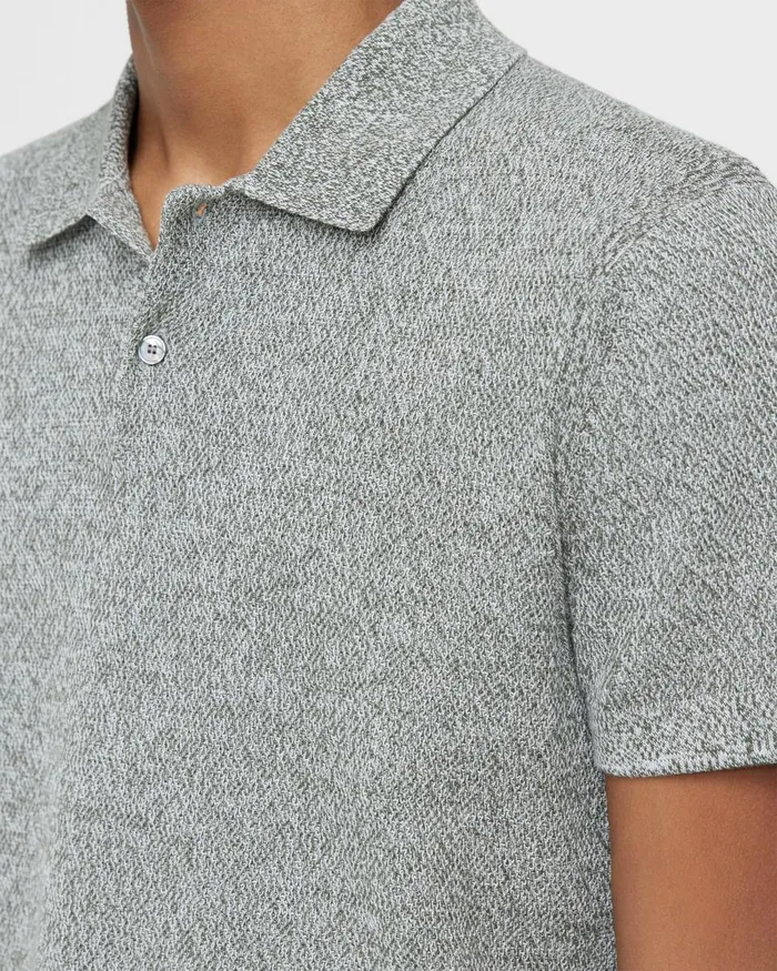 Men Theory TShirts Polos Nare Polo Shirt In Cotton Dark Oliveivory