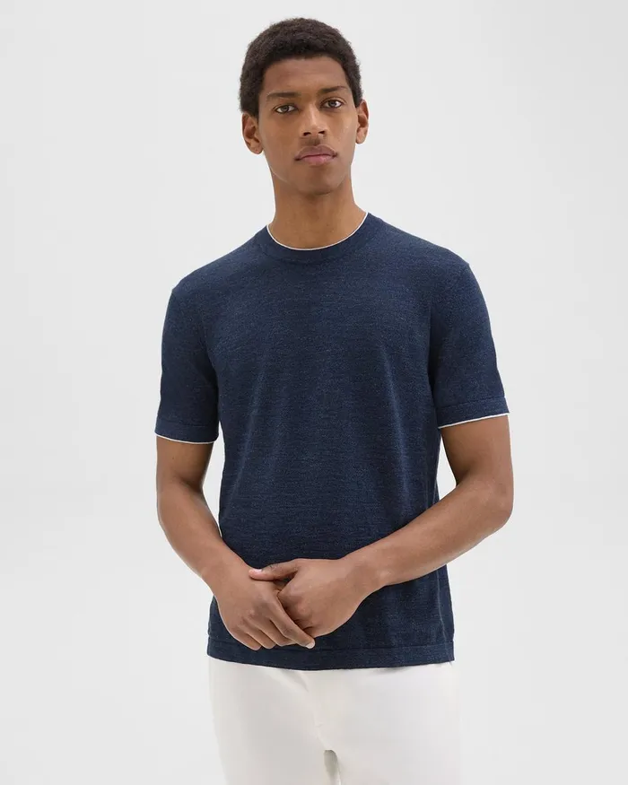 Men Theory TShirts Polos Sarior Tee In CottonLinen New Baltic