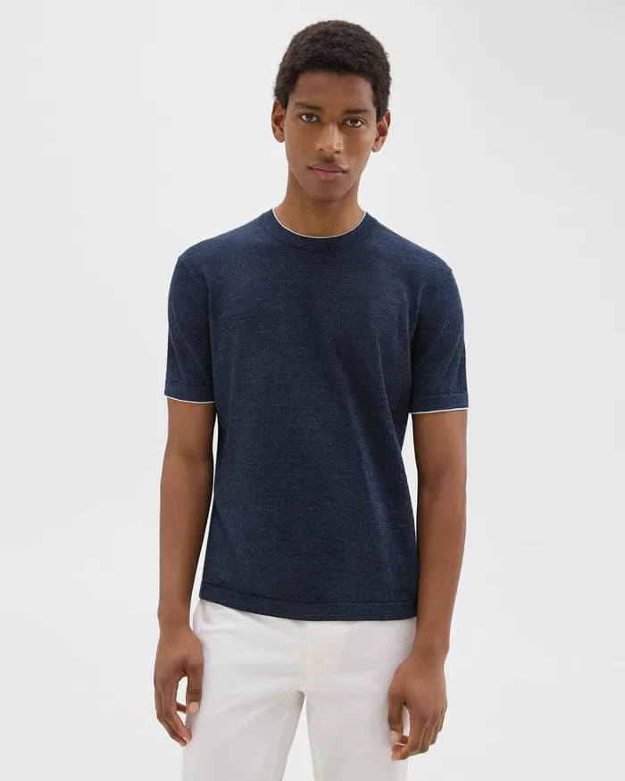 Men Theory TShirts Polos Sarior Tee In CottonLinen New Baltic
