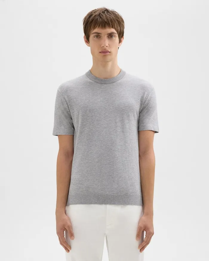 Men Theory TShirts Polos Sarior Tee In Light Bilen Light Grey Heather