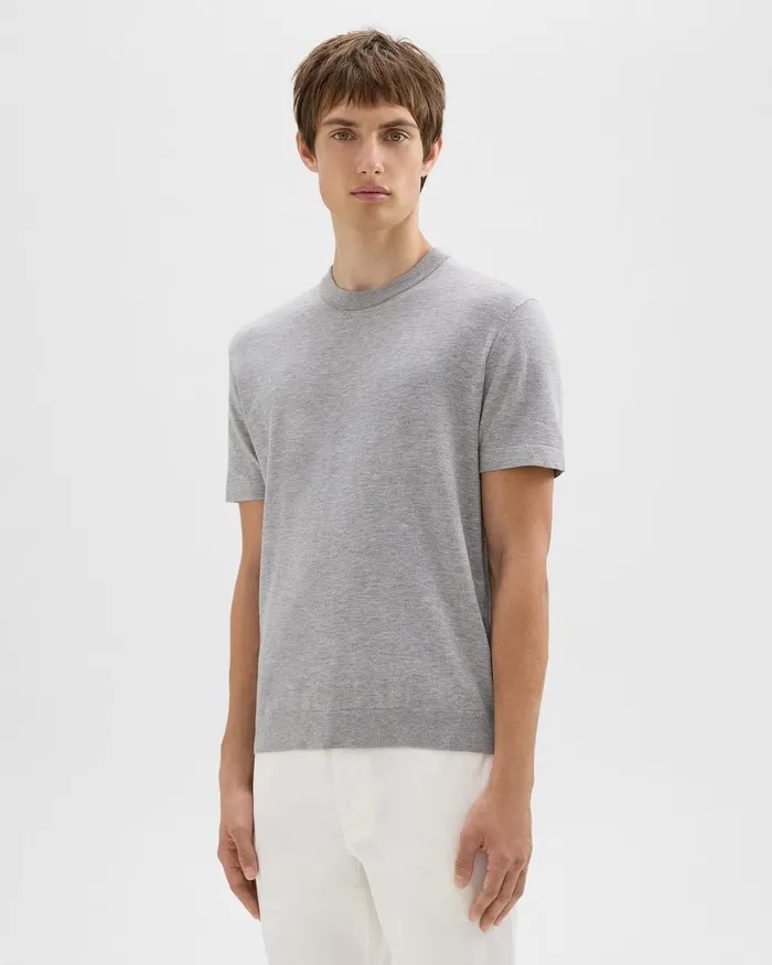 Men Theory TShirts Polos Sarior Tee In Light Bilen Light Grey Heather