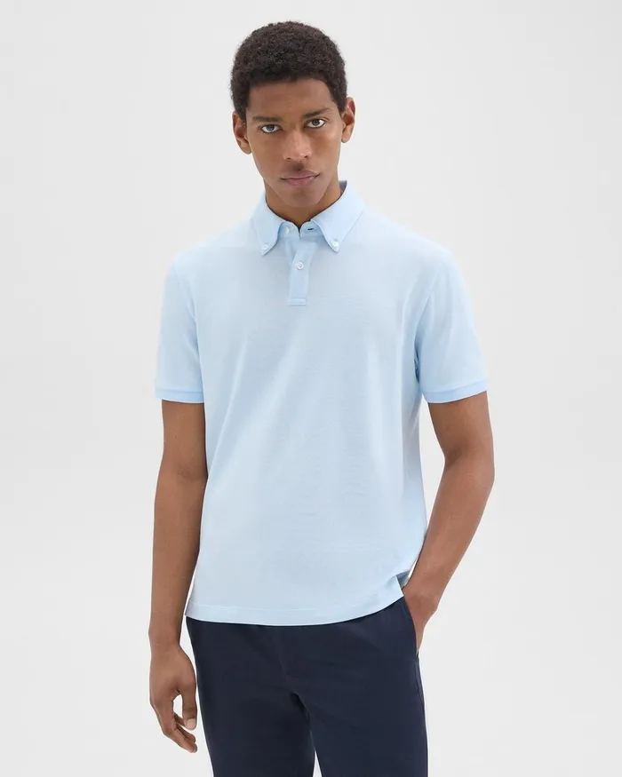 Men Theory TShirts Polos Tailored Polo Shirt In Function Piqueacute Skylight