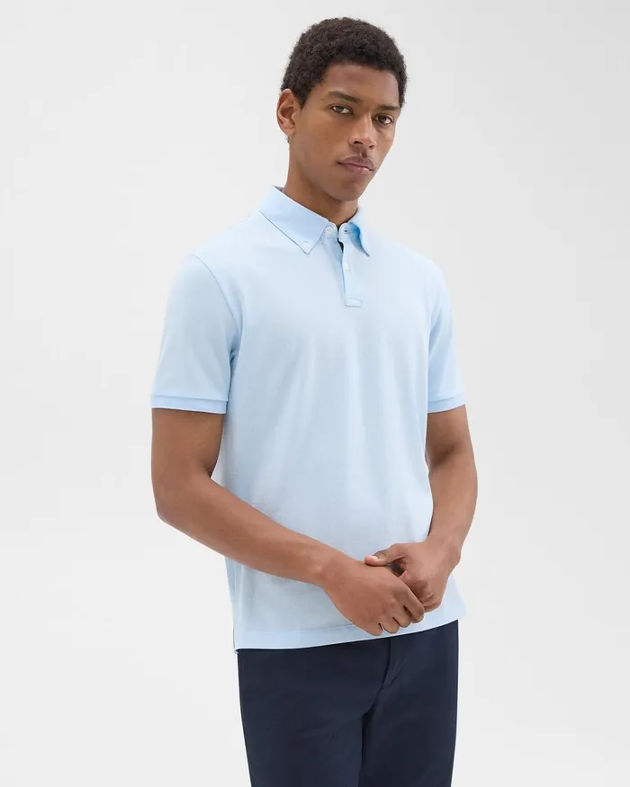 Men Theory TShirts Polos Tailored Polo Shirt In Function Piqueacute Skylight