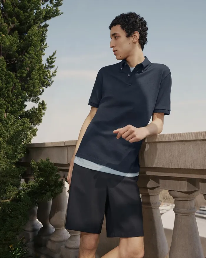 Men Theory TShirts Polos Tailored Polo Shirt In Function Piqueacute Skylight
