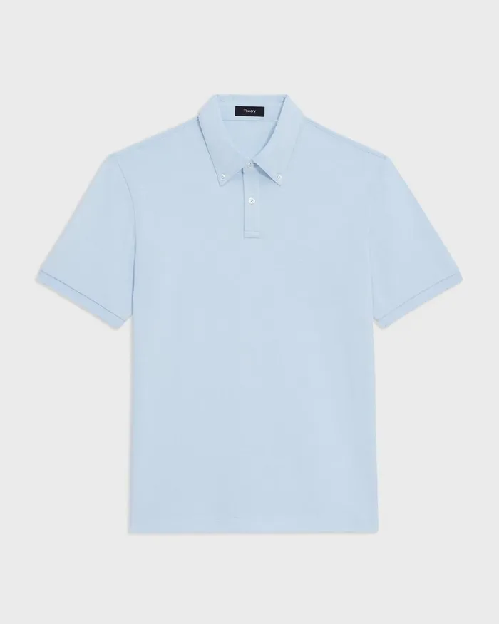 Men Theory TShirts Polos Tailored Polo Shirt In Function Piqueacute Skylight