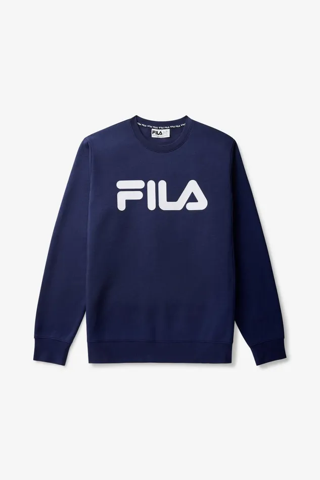 Men Tops and TShirts Fila Sportstyle Linear Logo Long Sleeve Crew