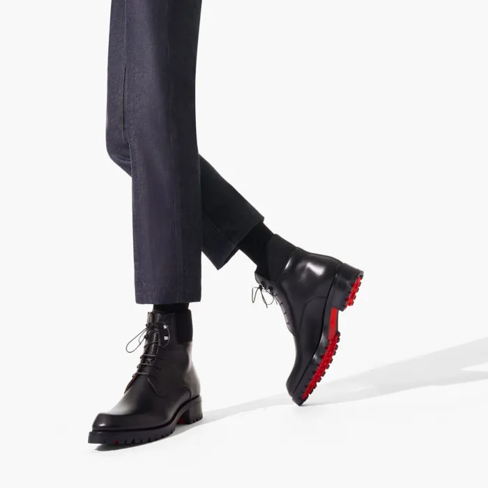 Men Trapman Boots 8211 Calf Leather 8211 Black Christian Louboutin Boots