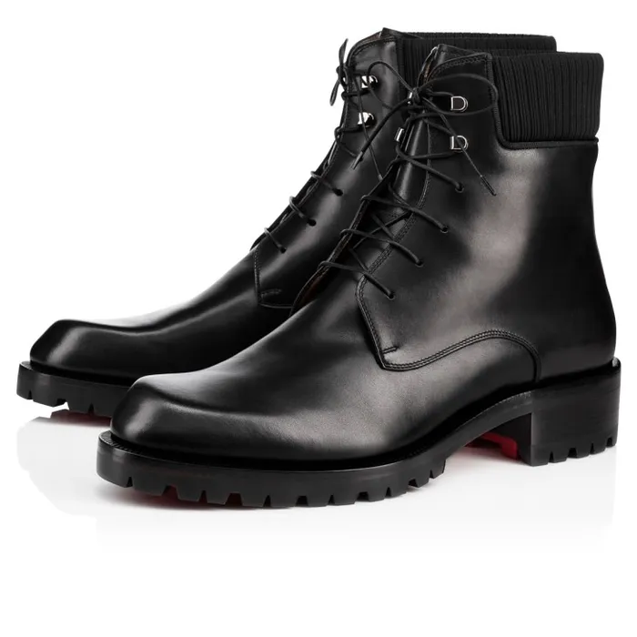 Men Trapman Boots 8211 Calf Leather 8211 Black Christian Louboutin Boots
