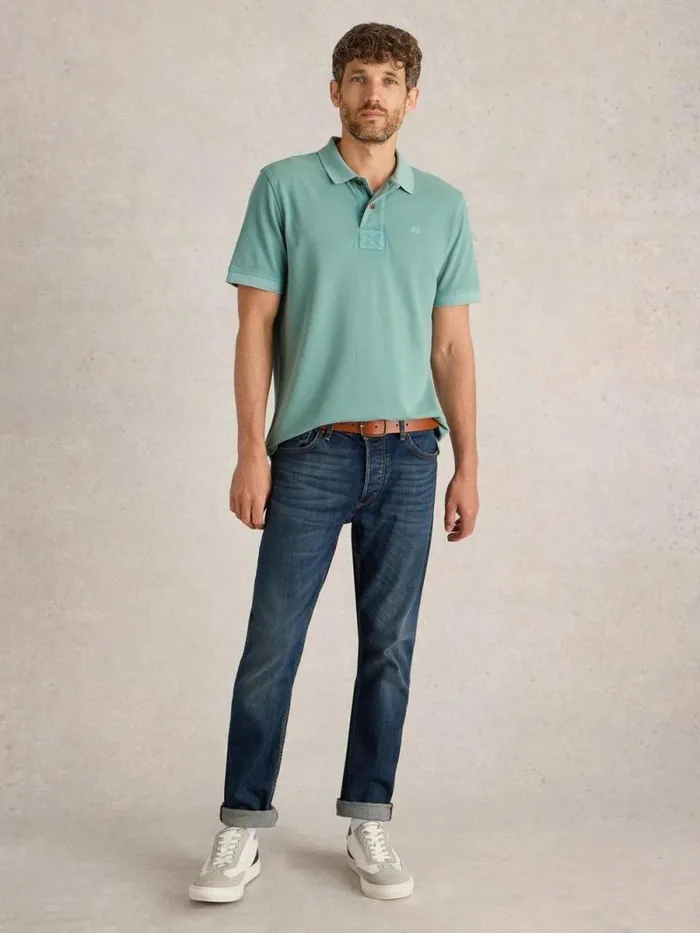 Men Utility Polo Duck Egg Blue White Stuff Polo Shirts