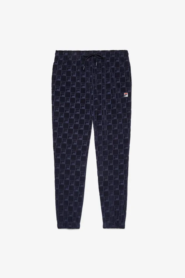 Men Velour Sets Fila Jacquard Velour Track Pant 400 Fila Navy