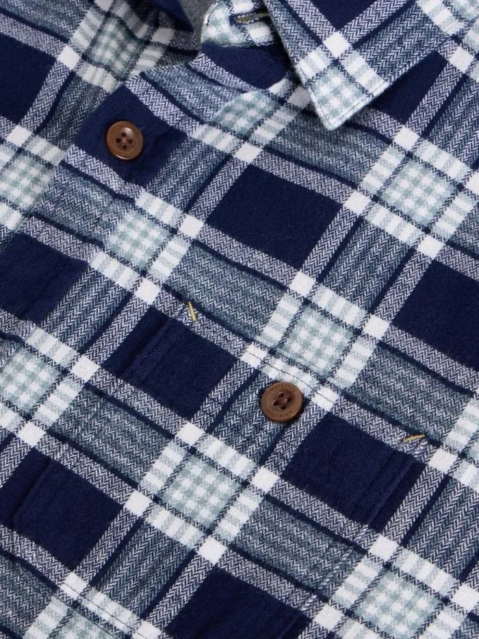Men Wallace Brushed Check Shirt Navy Multi White Stuff Shirts