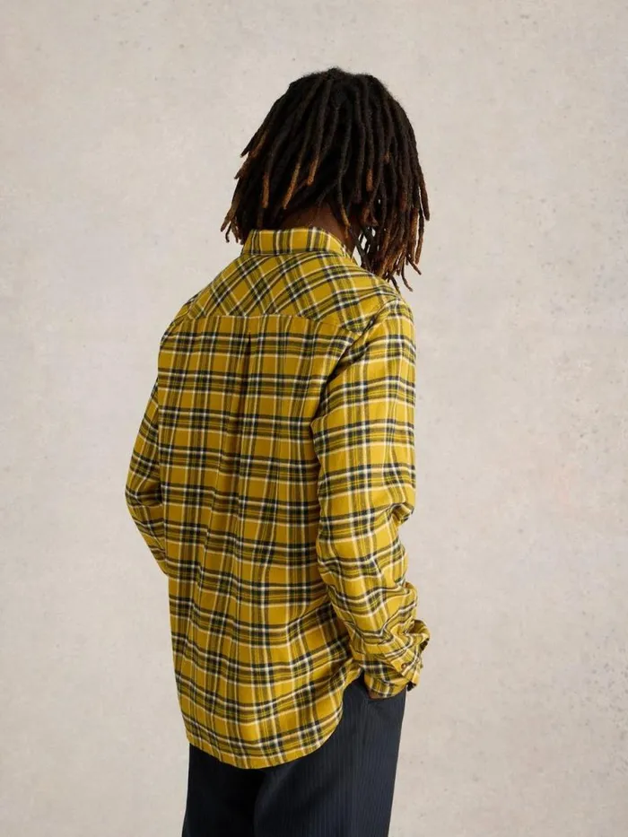 Men Wallace Brushed Check Shirt Yellow Multi White Stuff Shirts