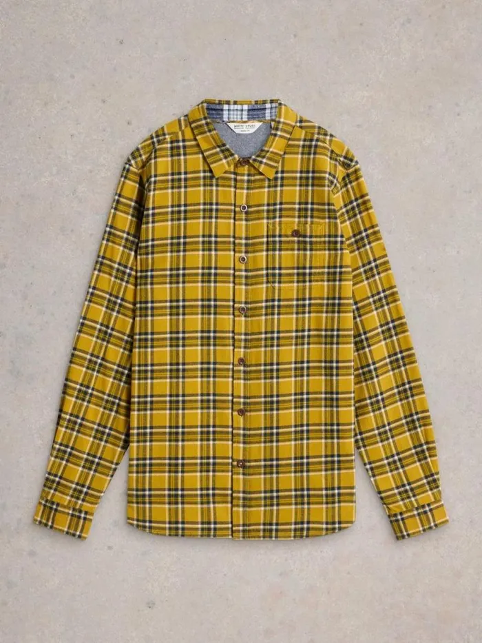 Men Wallace Brushed Check Shirt Yellow Multi White Stuff Shirts