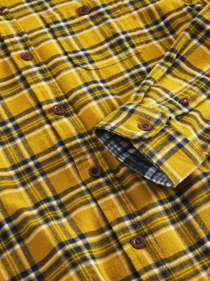 Men Wallace Brushed Check Shirt Yellow Multi White Stuff Shirts