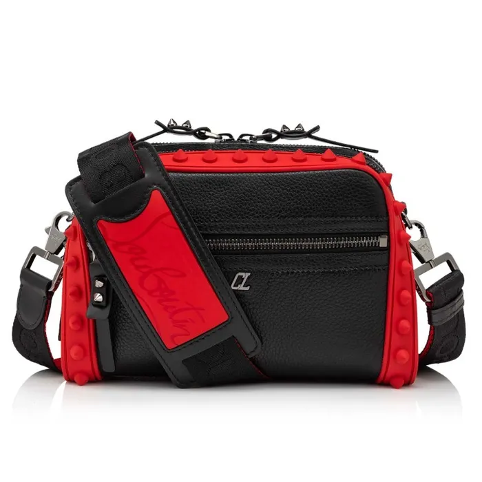 MenWomen Loubitown Crossbody Bag 8211 Calf Leather And Rubber 8211 Black Christian Louboutin Crossbody Bags
