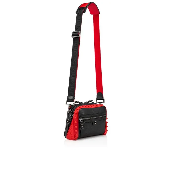 MenWomen Loubitown Crossbody Bag 8211 Calf Leather And Rubber 8211 Black Christian Louboutin Crossbody Bags