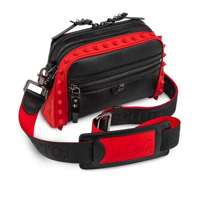 MenWomen Loubitown Crossbody Bag 8211 Calf Leather And Rubber 8211 Black Christian Louboutin Crossbody Bags