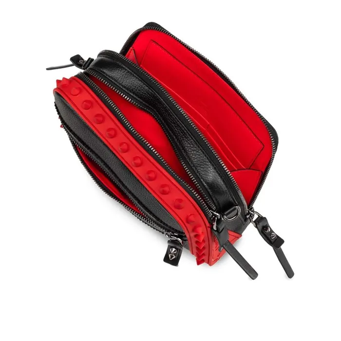 MenWomen Loubitown Crossbody Bag 8211 Calf Leather And Rubber 8211 Black Christian Louboutin Crossbody Bags