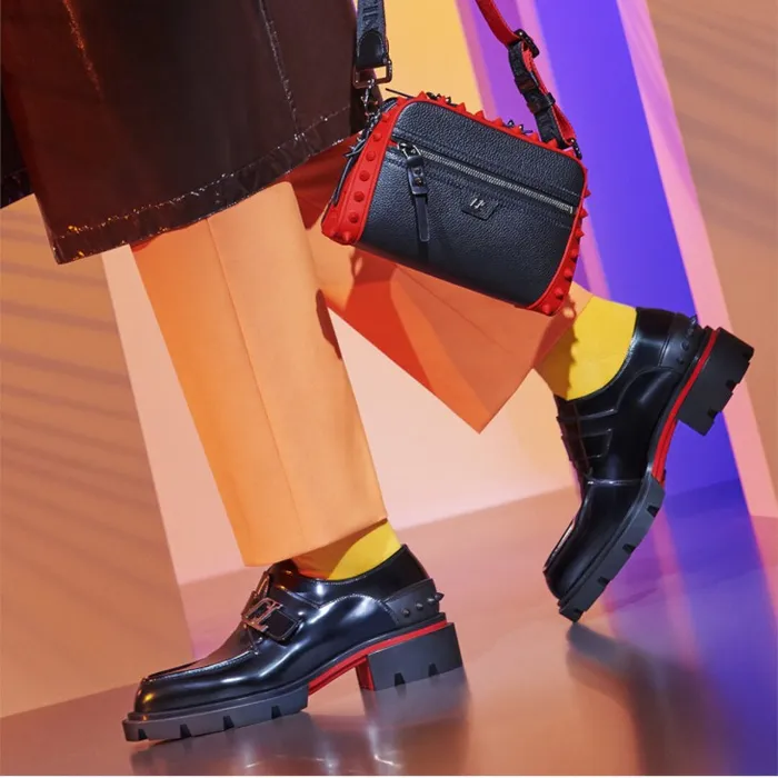 MenWomen Loubitown Crossbody Bag 8211 Calf Leather And Rubber 8211 Black Christian Louboutin Crossbody Bags