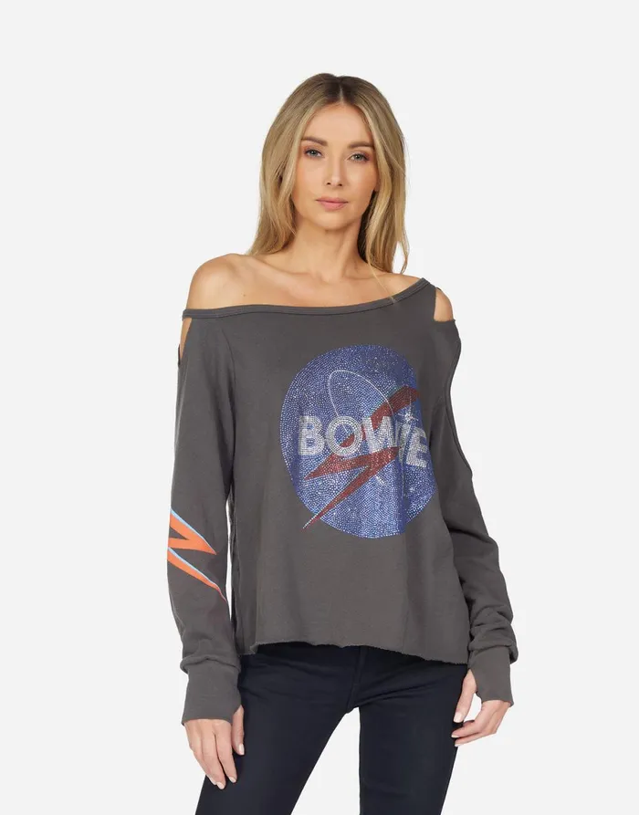 Mercedes Crystal Bowie Space Vintage Black Women039s Lauren Moshi Long Sleeve