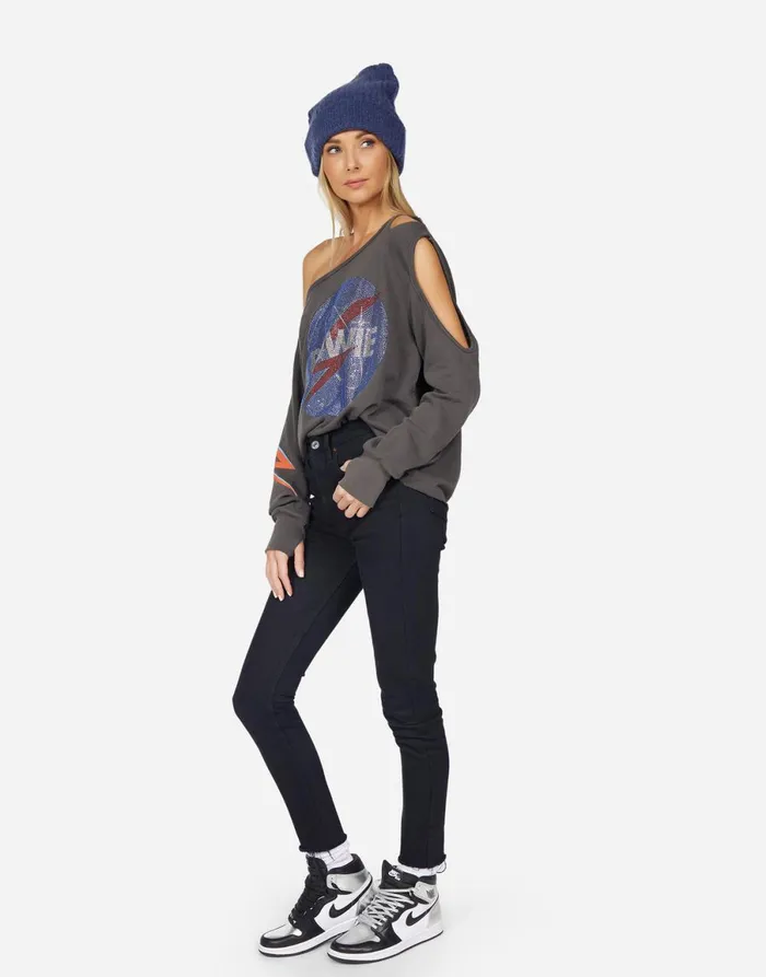 Mercedes Crystal Bowie Space Vintage Black Women039s Lauren Moshi Long Sleeve