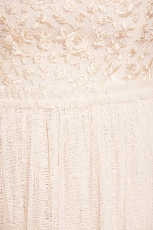 Midsummer Lace Bodice OffShoulder Ankle Gown Champagne Women Needle and Thread Dresses