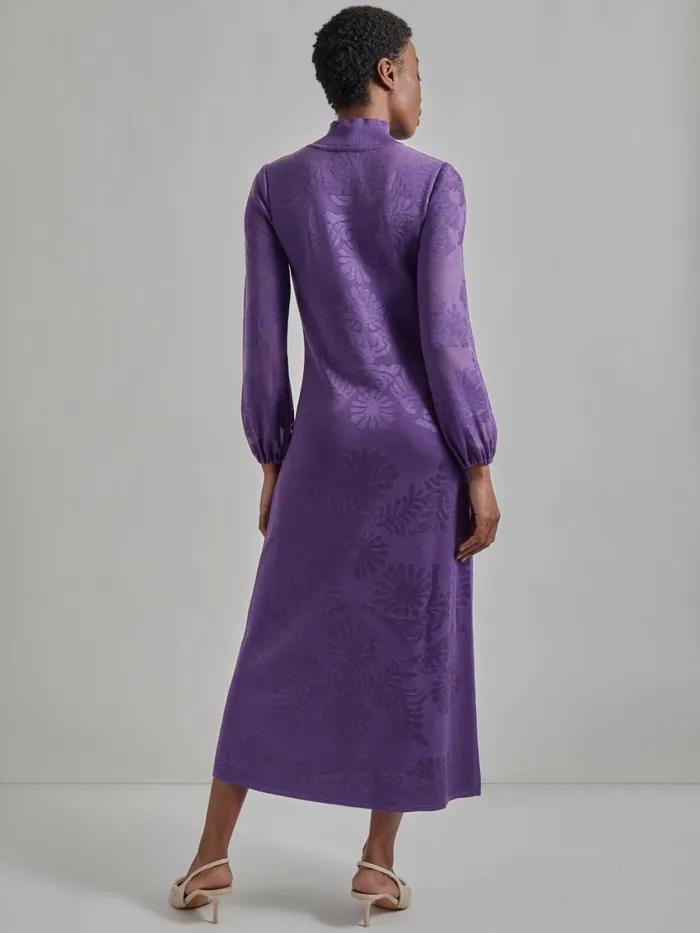 Misook ALine Jacquard Knit Maxi Dress Women Dresses