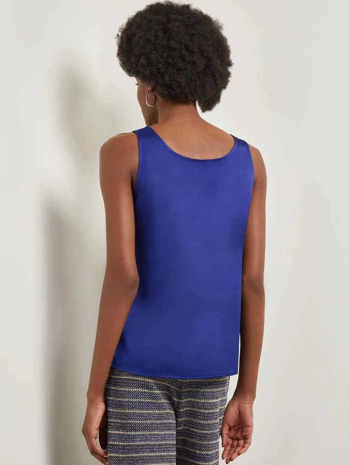 Misook Classic Crepe De Chine Tank Top Women Tops and Tees