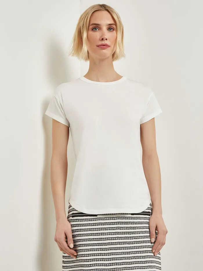 Misook Classic Short Sleeve Jersey Knit Top Women Tops and Tees