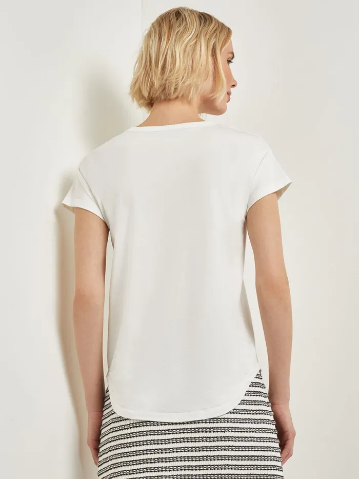 Misook Classic Short Sleeve Jersey Knit Top Women Tops and Tees