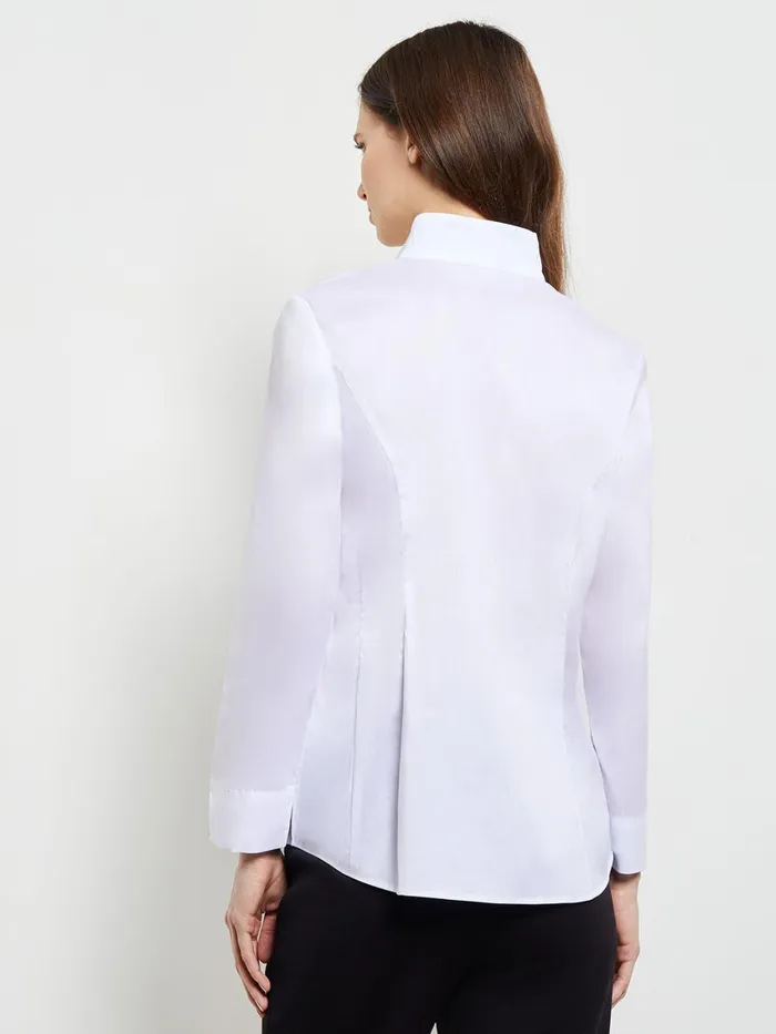 Misook HiNeck Stretch Cotton Blouse Women Blouses and Shirts