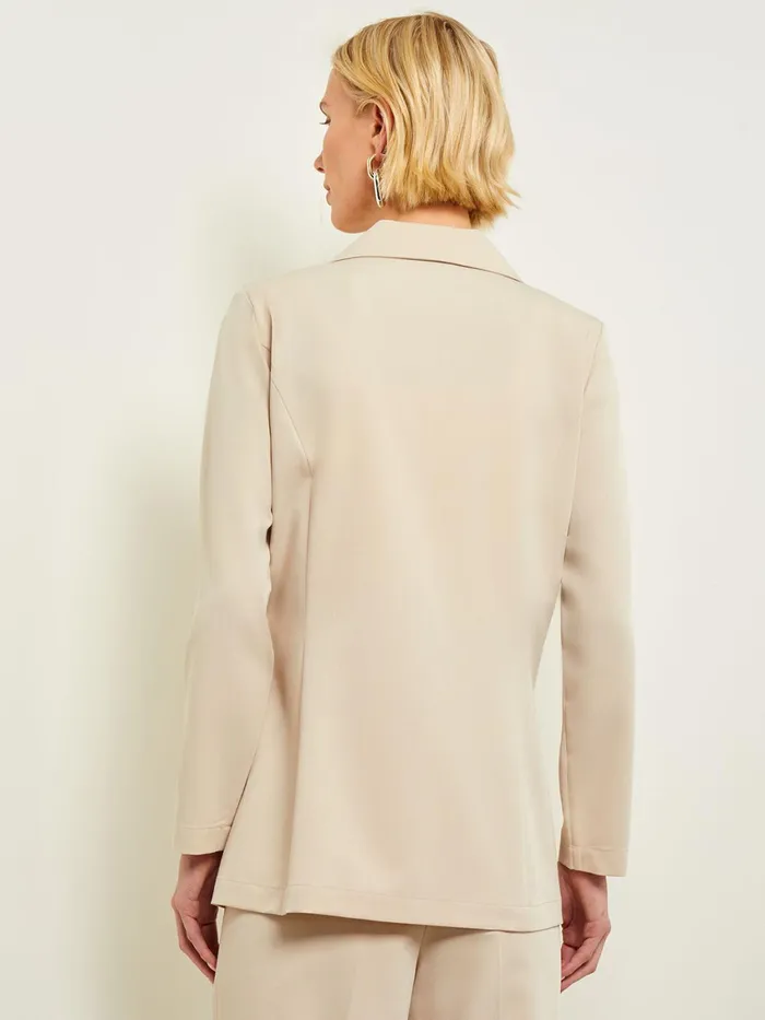 Misook Modern Fit Single Button Jacket 8211 Lace Tie Detail Woven Women Jackets and Coats