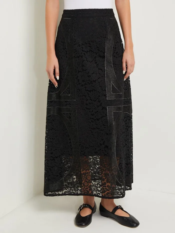 Misook Modern Fit Textural Woven Maxi Skirt Women Skirts