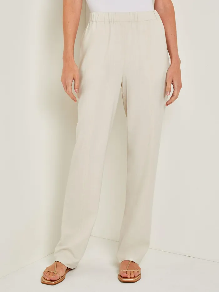 Misook PullOn Straight Leg Pants 8211 Woven Women Pants and Shorts