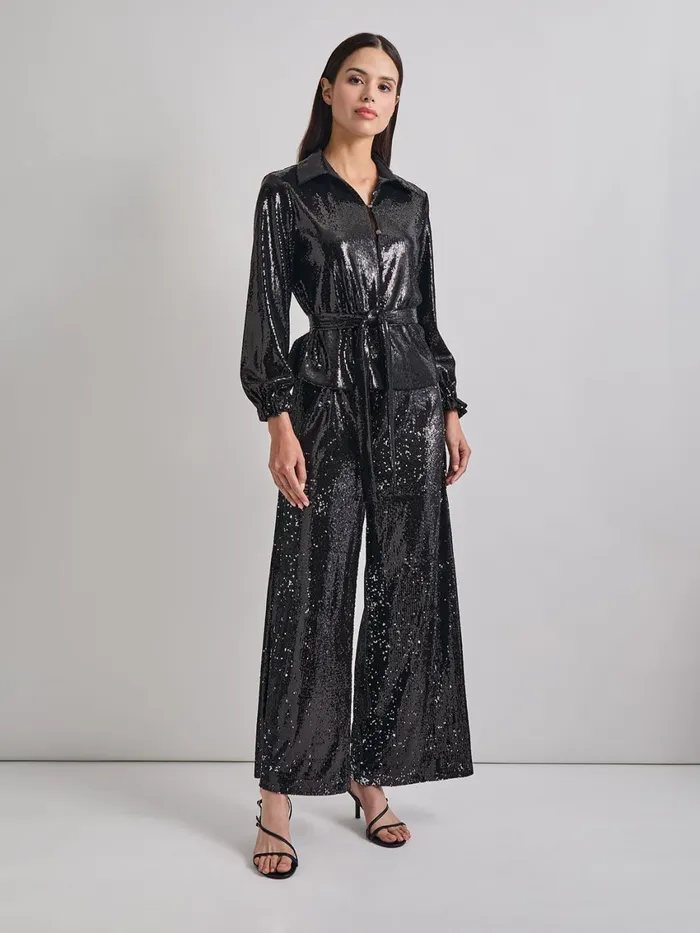 Misook Sequin Novelty Woven Blouse Women Blouses and Shirts