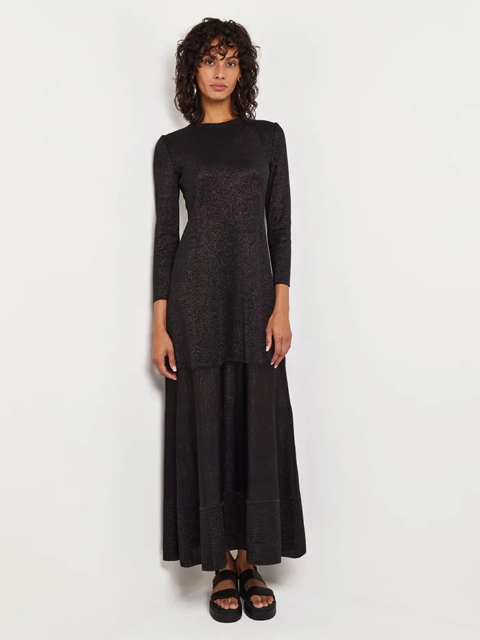 Misook Shimmer Knit Maxi Dress Women Dresses