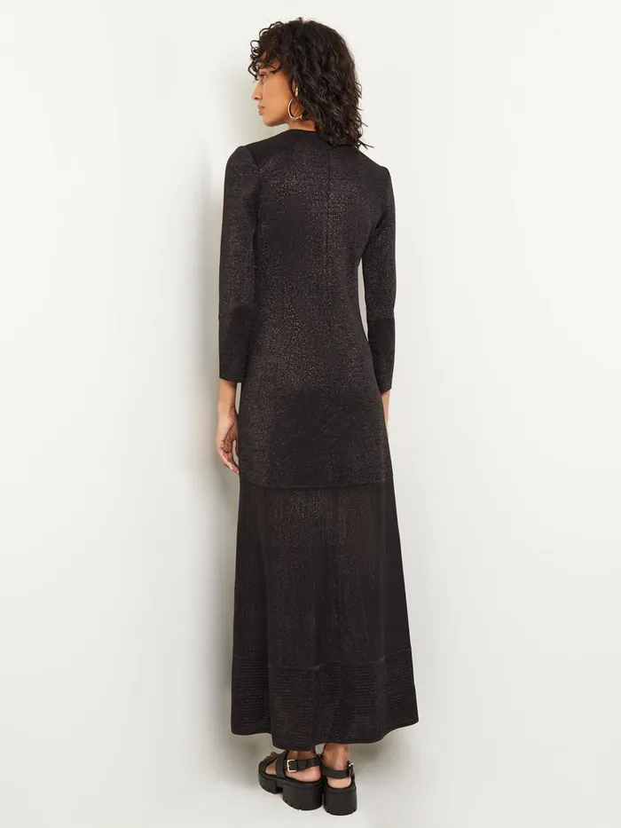 Misook Shimmer Knit Maxi Dress Women Dresses Misook Shimmer Knit Maxi Dress Women Dresses