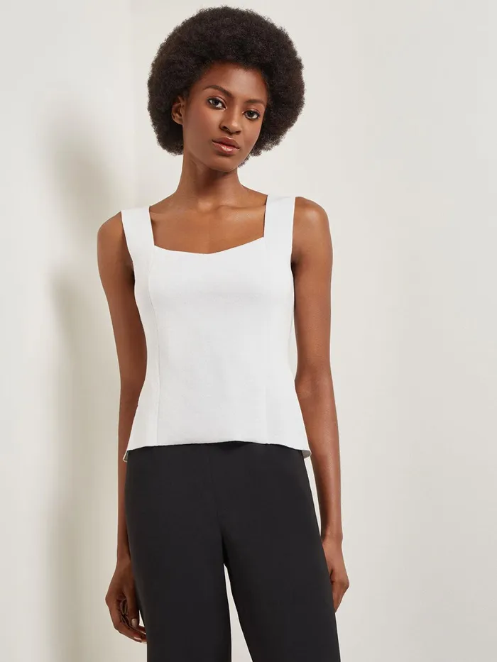 Misook Square Neck Knit Tank Women Tops and Tees