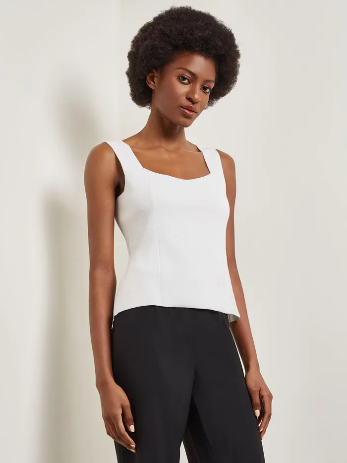 Misook Square Neck Knit Tank Women Tops and Tees Misook Square Neck Knit Tank Women Tops and Tees