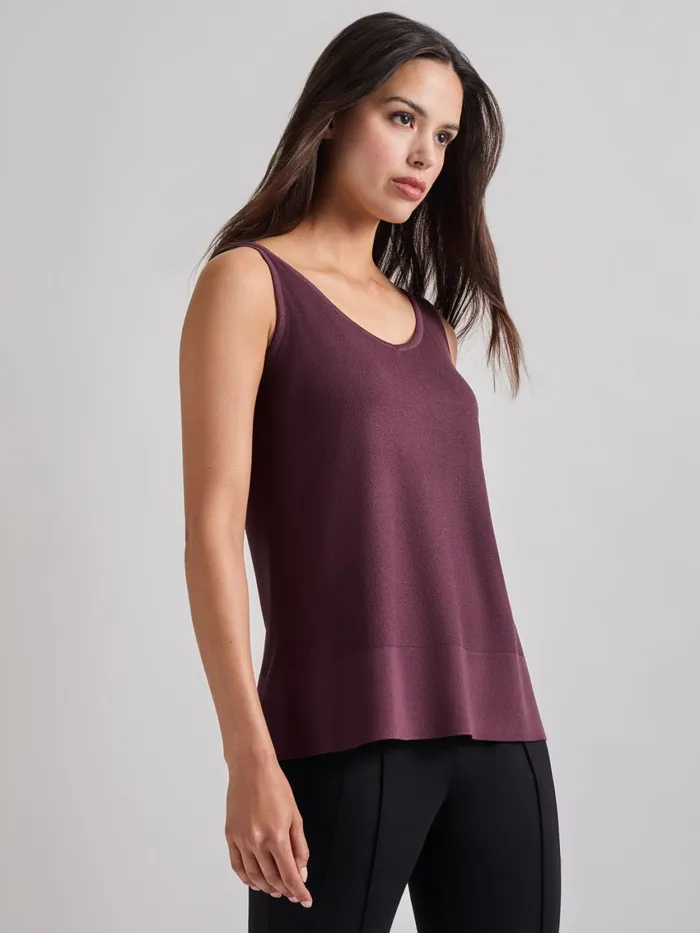 Misook VNeck Soft Knit Tank Top Mahogany Women Tops and Tees