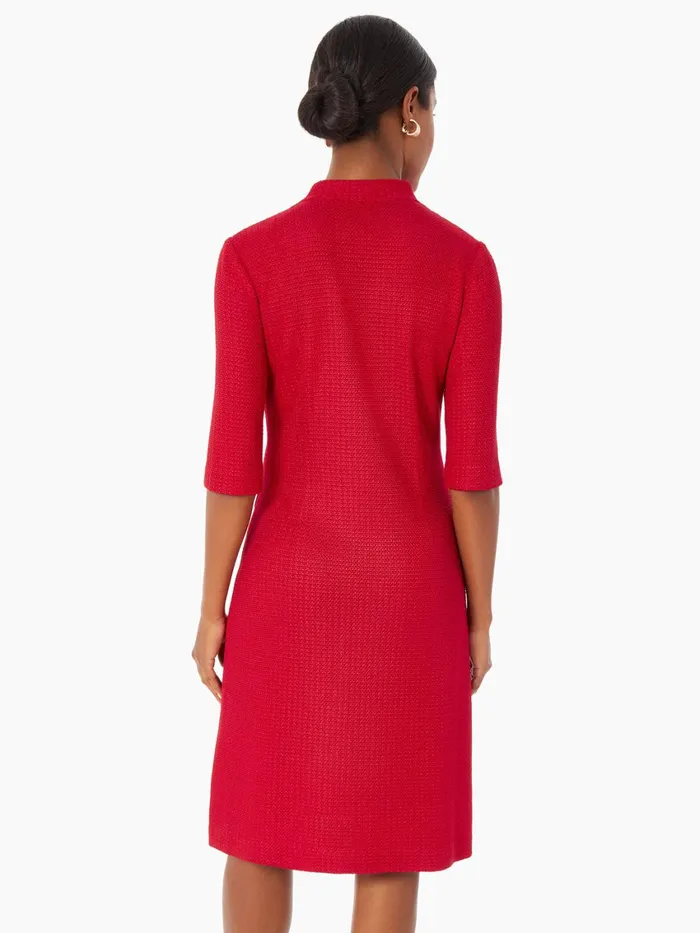 Misook VNeck Textured Knit Flare Dress Women Dresses Misook VNeck Textured Knit Flare Dress Women Dresses