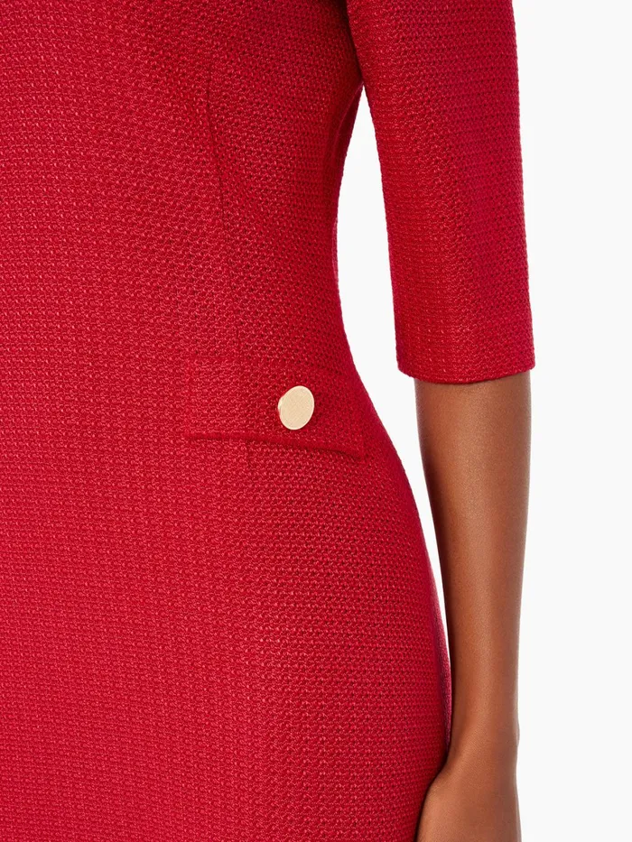 Misook VNeck Textured Knit Flare Dress Women Dresses Misook VNeck Textured Knit Flare Dress Women Dresses