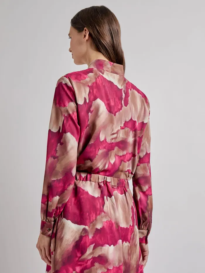 Misook Woven Watercolor Print Blouse Women Blouses and Shirts