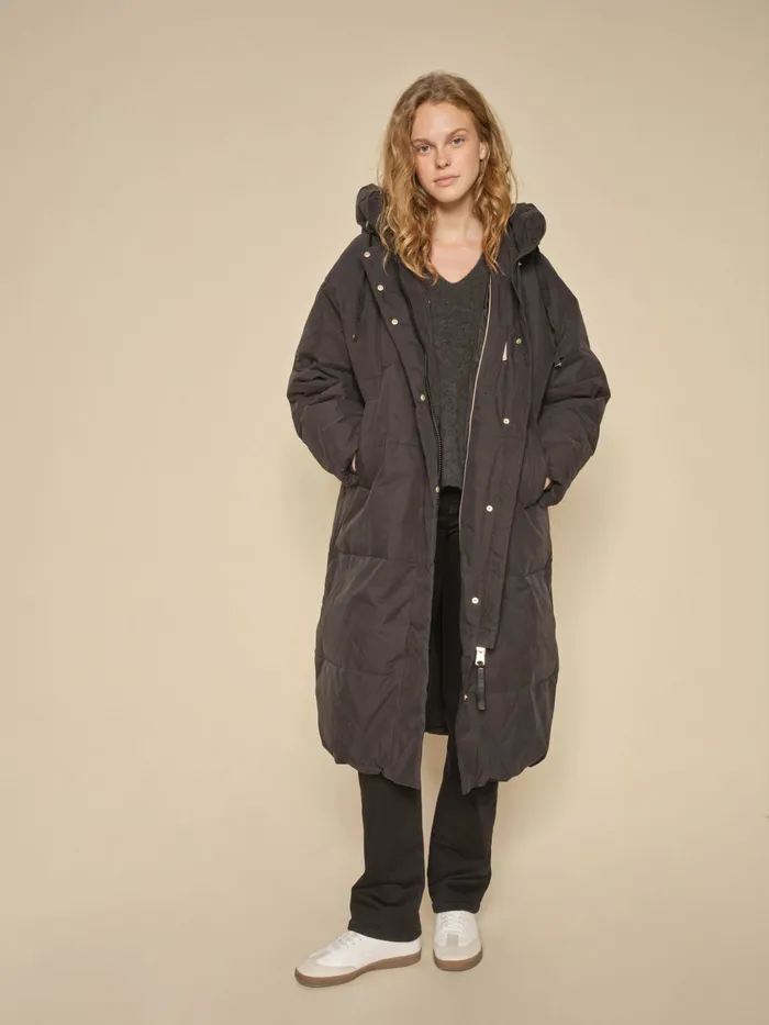 MMCayo Long Quilt Down Jacket Black Women Jackets and Coats MOS MOSH MMCayo Long Quilt Down Jacket Black Women Jackets and Coats MOS MOSH