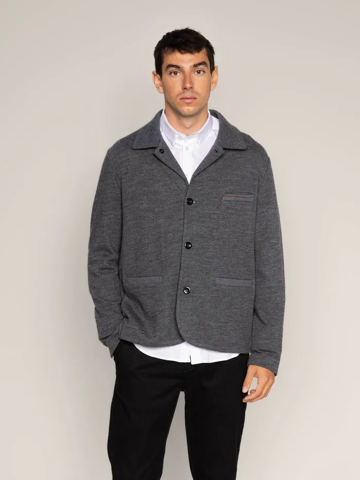 MOS MOSH MMGJenson Knit Jacket Charcoal Melange Men Jackets